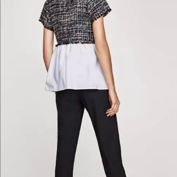 Zara Tweed Shirt Blouse sz Small - Picture 3 of 7